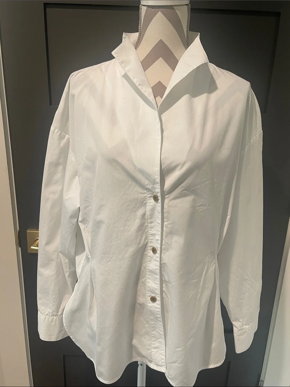 Vince Designer Luxury Cotton Stand Collar Shirt Size XL